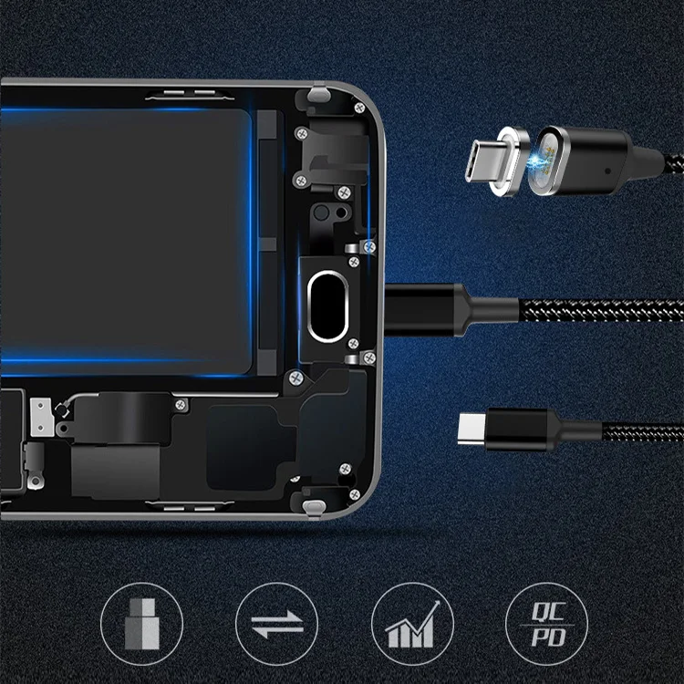 Магнитный кабель для быстрой зарядки 5 А (макс.) Macbook SAMSUNG S10 S9 + Note 8 HUAWEI XIAOMI