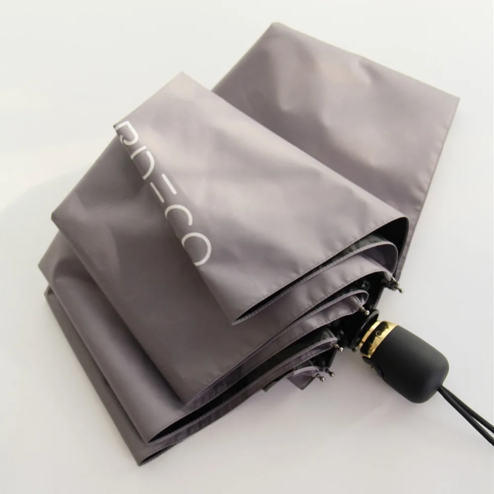 Корейский стиль Автоматическая 3 складной зонт от дождя и солнца женский, черный покрытие зонтик леди Sombrilla Mujer, новинка