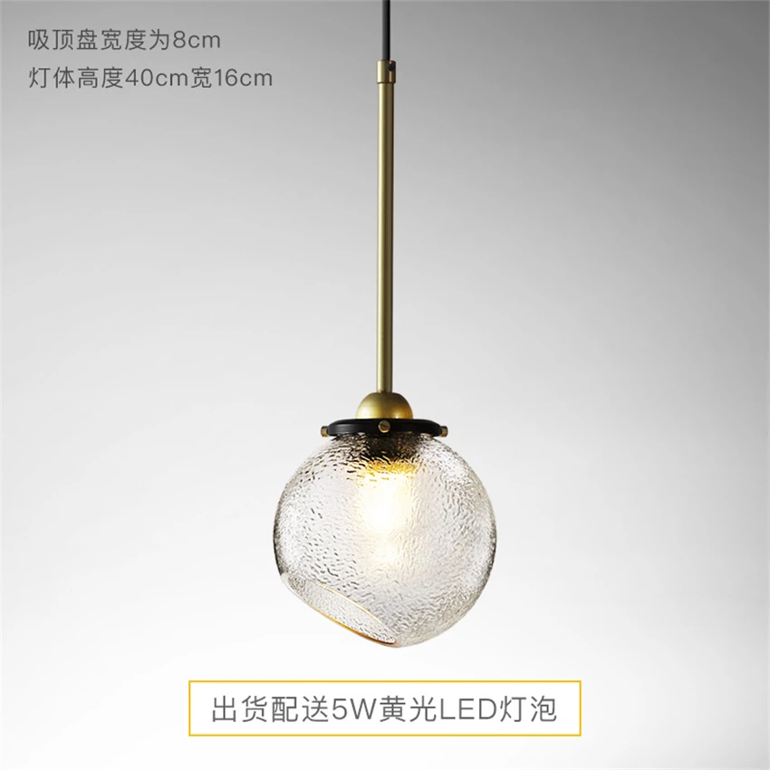 Скандинавские Хрустальные стеклянные подвесные светильники E27 прикроватная