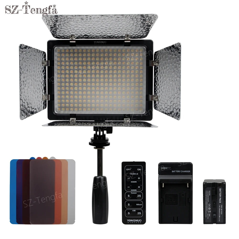 Yongnuo YN 300 II YN300II 3200 5500k светодиодная камера для видеосъемки + аккумулятор 7200 мАч NP F970