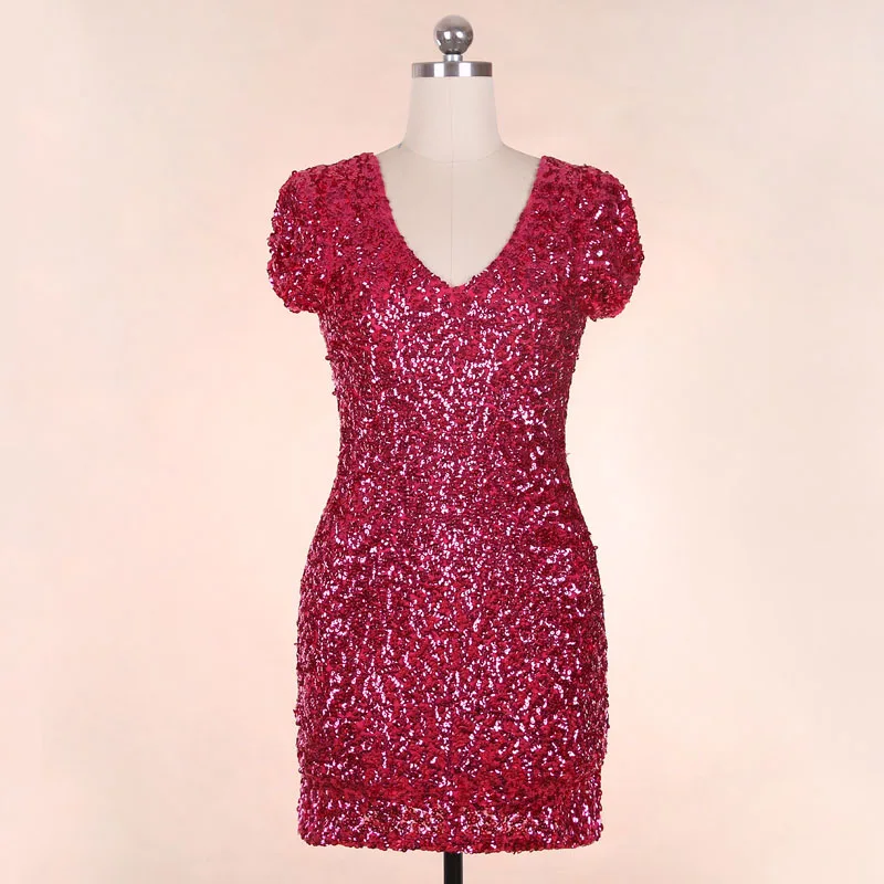 BLINGSTORY с коротким рукавом блесток женщин vestidos клуб европейский стиль блеск платье