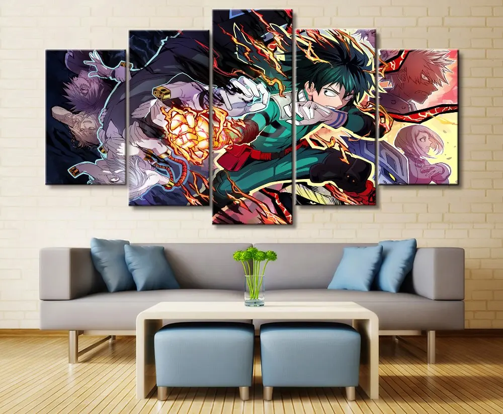 5 Панель мой герой анимация холст печатные картины для Гостиная Wall Art домашний