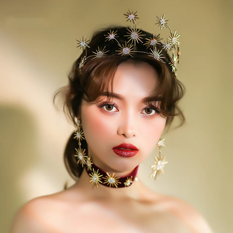 Винтажное Ожерелье Стразы серьги костюм аксессуары для свадебного платья