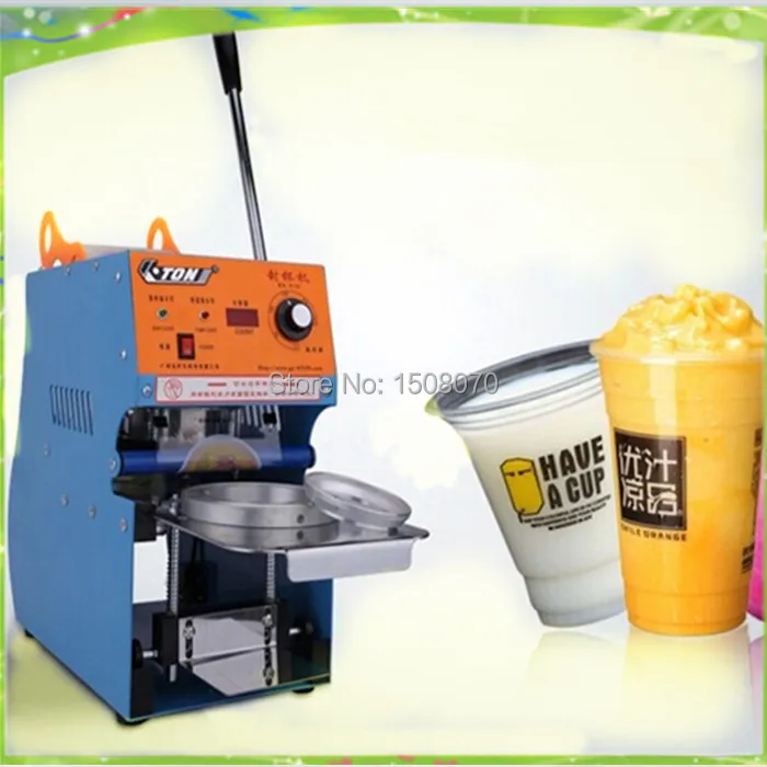 

free shipping Electric commercial Plastic Cup Sealing Machine automatic cup sealing machine for sale