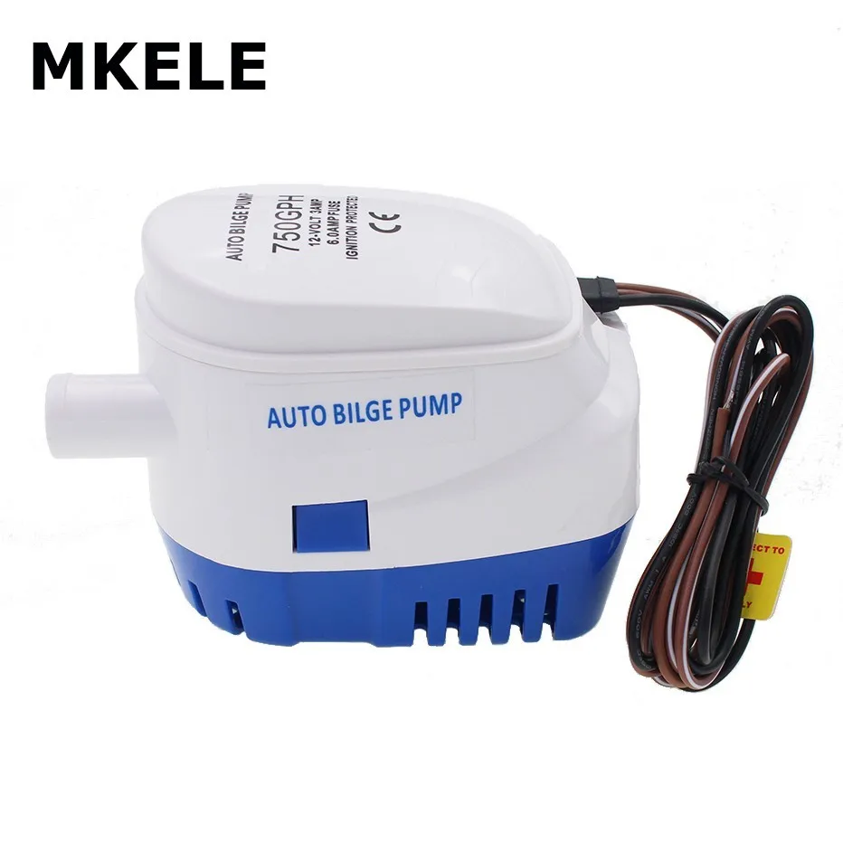 DC 12V 24V 750GPH Автоматический водяной Трюмный насос для лодки погружной с