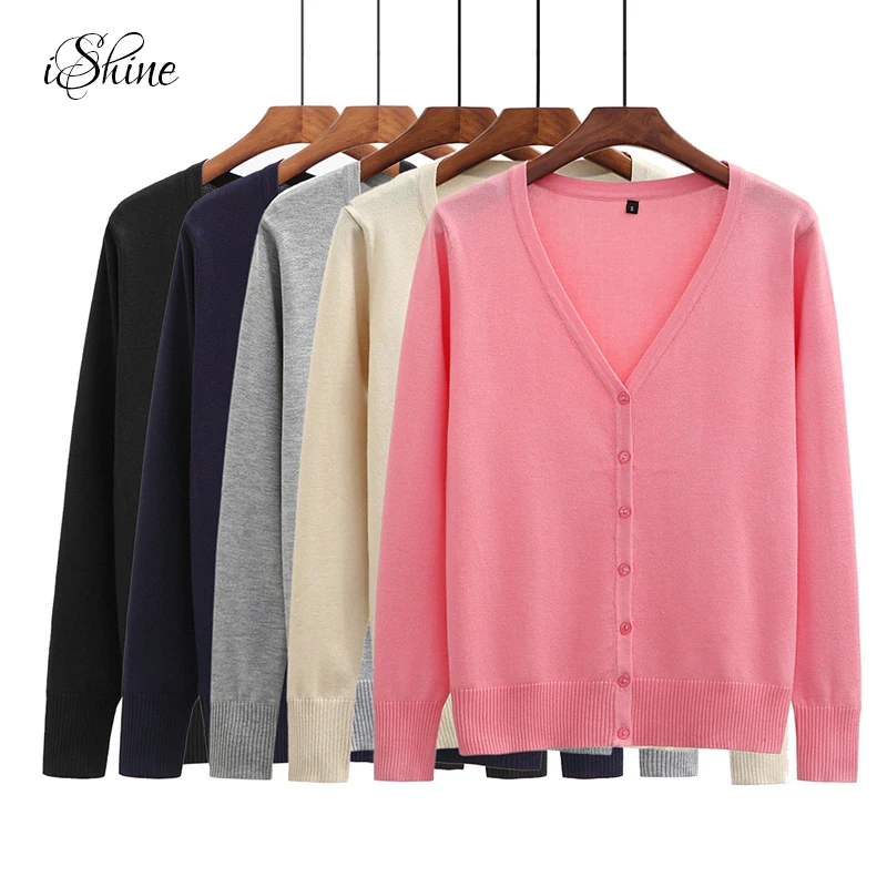 Женский длинный рукав вязаный кардиган куртка 2017 Новый v-образный вырез женский