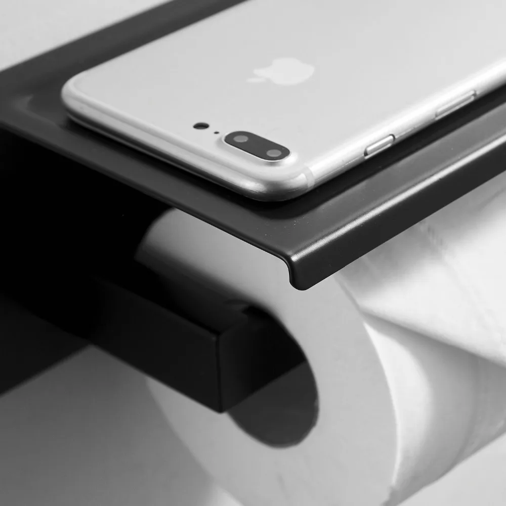 Toilet Paper Holder Black SUS304 Stainless Steel Bathroom Roll For Towel Square Accessories | Обустройство дома