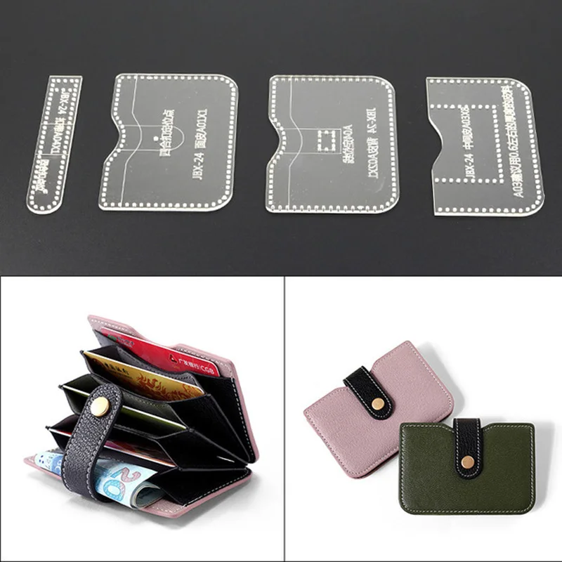 1 набор акриловый кошелек кожаный шаблон пакет для карт дома ручная работа Кожа