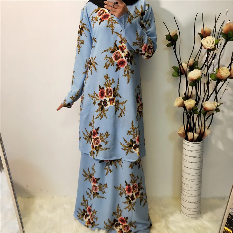 

2019 new arrival spring and summer muslim women praying plus size printing sets M-5XL