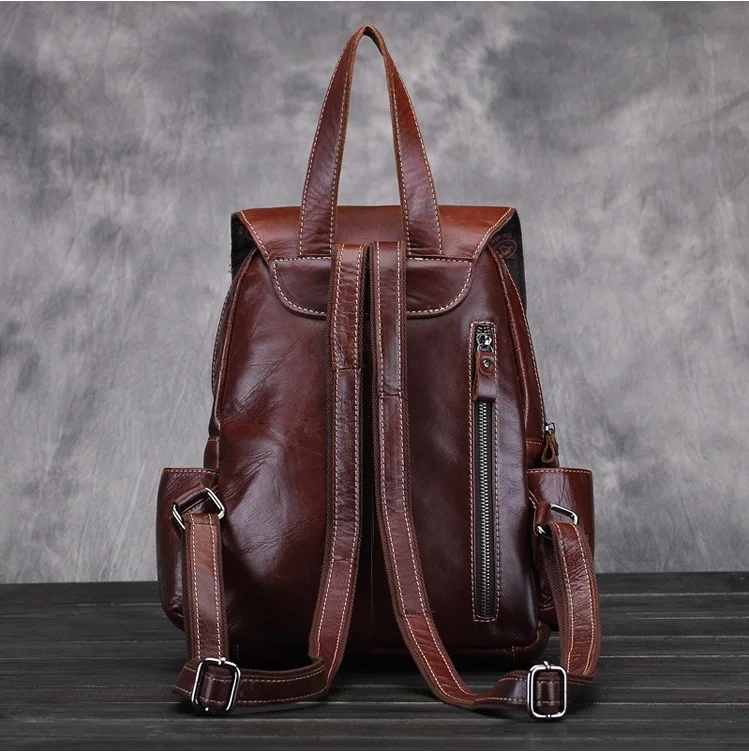 Новый женский рюкзак из 100% натуральной кожи Женский винтажный на лямках для