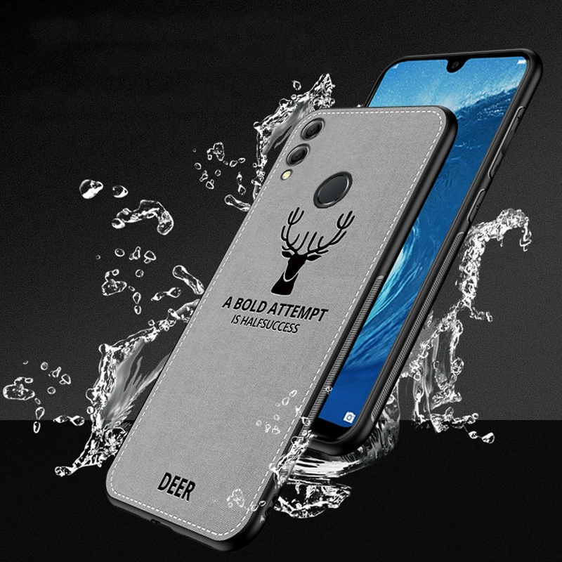 Тканевый чехол для телефона с оленем Huawei Honor 8 9 10 lite тканевый текстурой 9i note play huawey