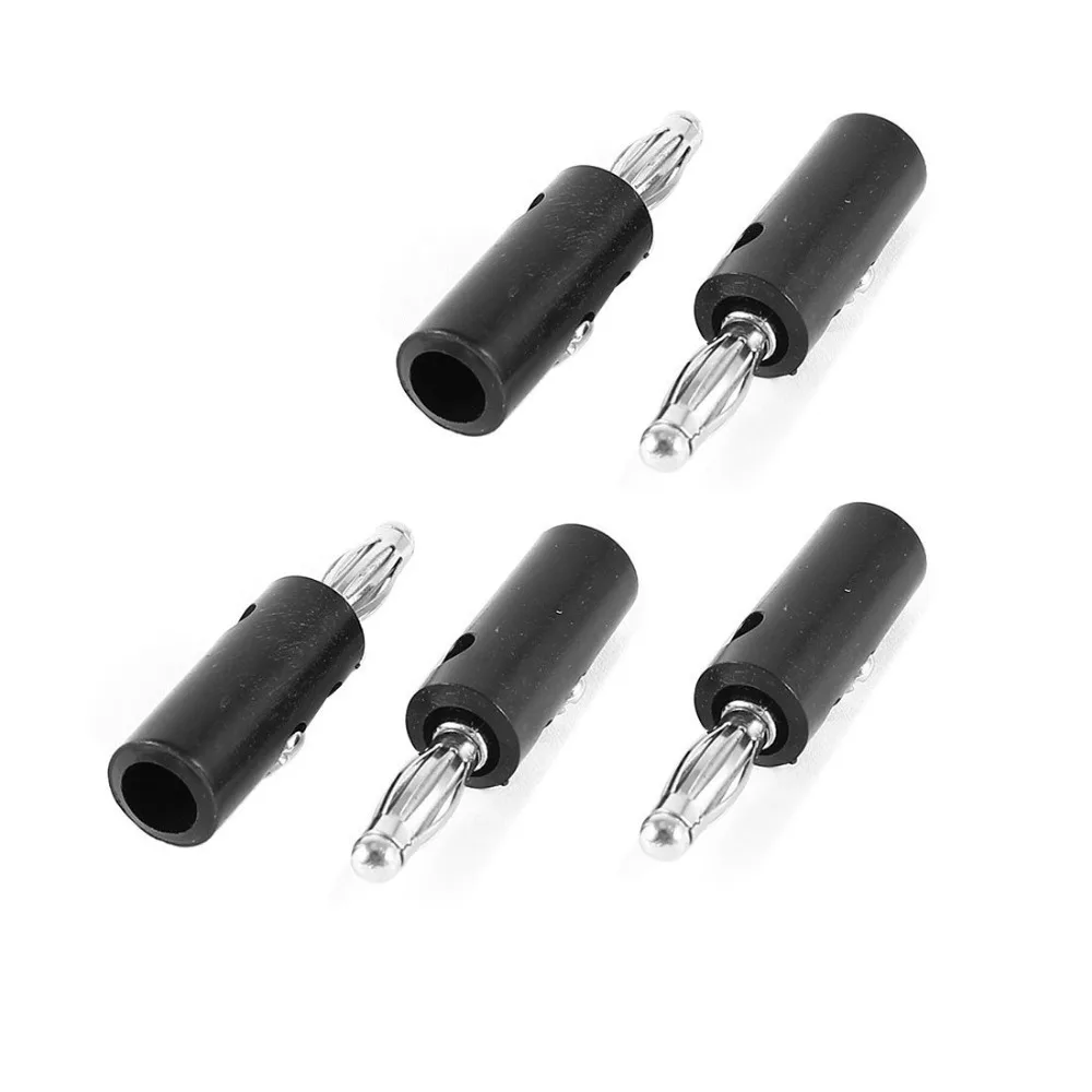 

100x Speaker Wire Cable Nickel Plated 4mm Banana Plugs male Screw Type Connectors Red + Black 39mm