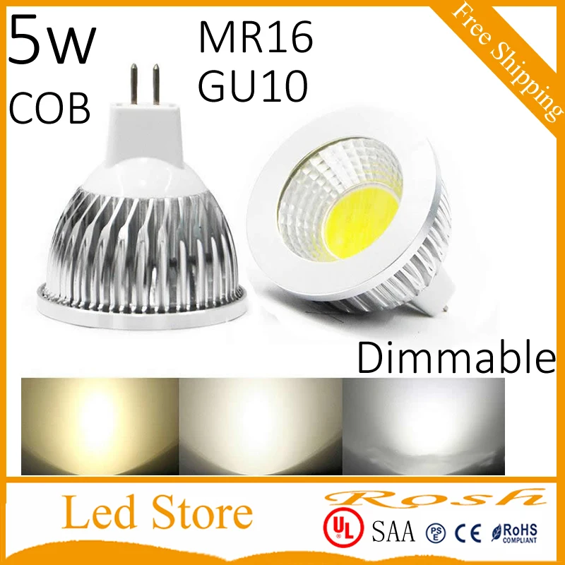 Светодиодная точечная лампа cob 5 Вт MR16 GU10 E27 светодиодная для домашнего освещения
