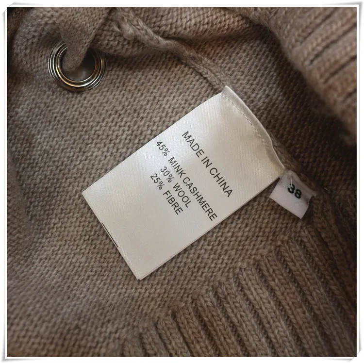 

Winter Woolen and Cashmere Straps stitch Knitted warm Suit roud Collar Sweater + Mink Cashmere Trousers Leisure Two-piece wj1274