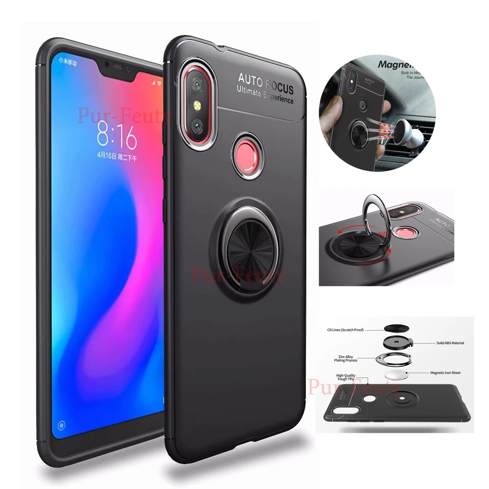 Чехол из ТПУ Для Xiaomi Mi 8 SE 6 6X 5X A1 A2 Max Mix 2 2S Note 3 360 с кольцом на палец для Xiao mi8 M i8 M1803E1T