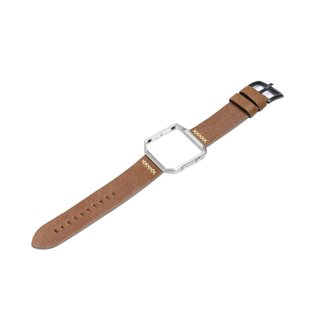 Ремешок из натуральной кожи для Fitbit Blaze western cowboy Кожаный ремешок с металлической