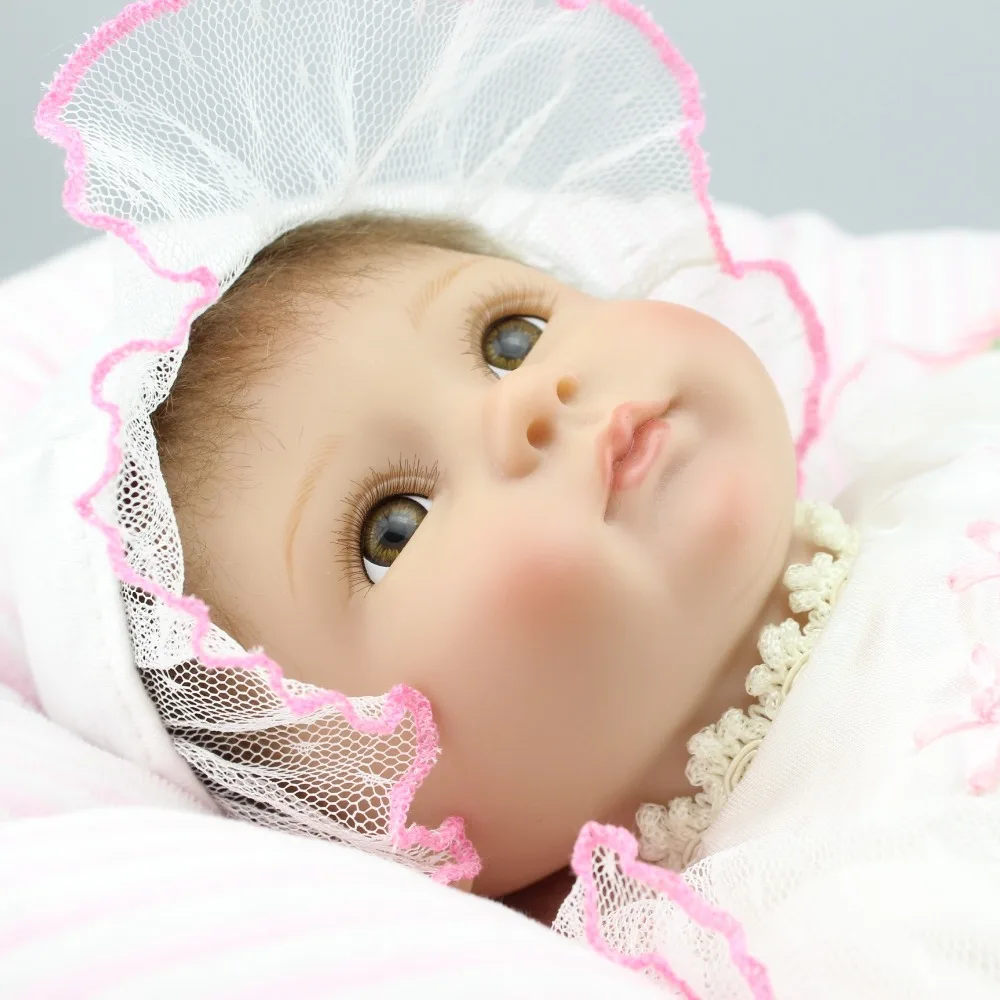 NPK 17 дюймов Мягкие силиконовые тела винил конечностей Reborn Baby обниматься кукла