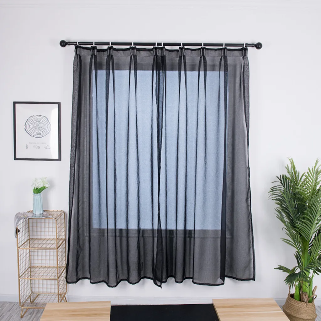 Занавеска из тюля с листьями драпировка вуали для окон 2 панельные ткани