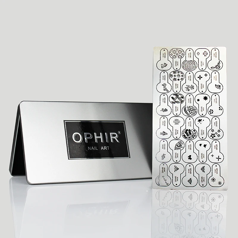 Металлический Аэрограф OPHIR 120x трафарет для ногтей с геометрическим узором