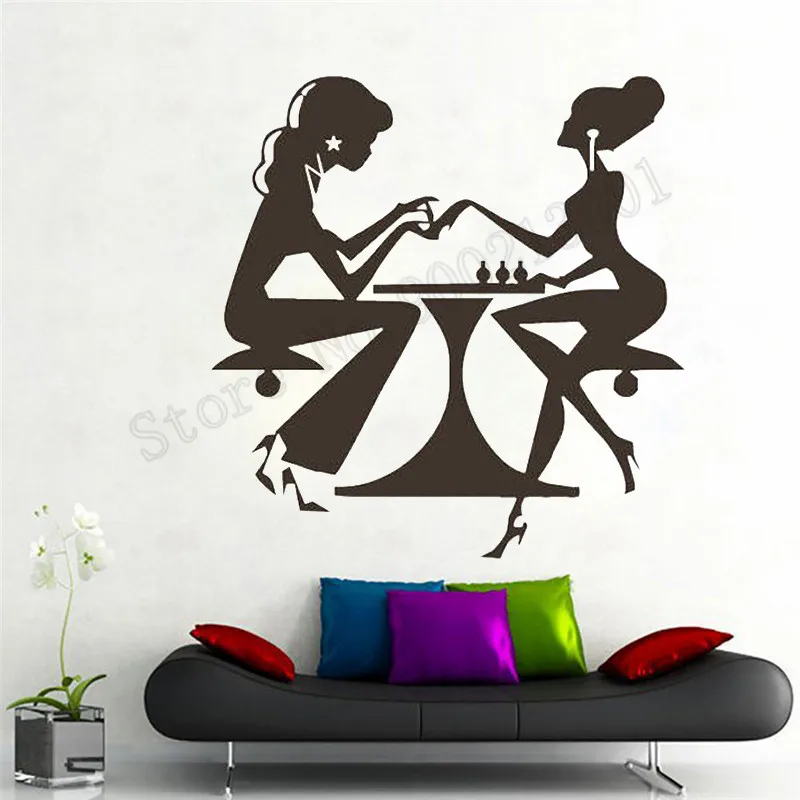 Nails Salon Wall Sticker Beauty Girl Poster Shop Girls Women Mural Art Vinyl Removeable Decor Ornament LY782 | Дом и сад