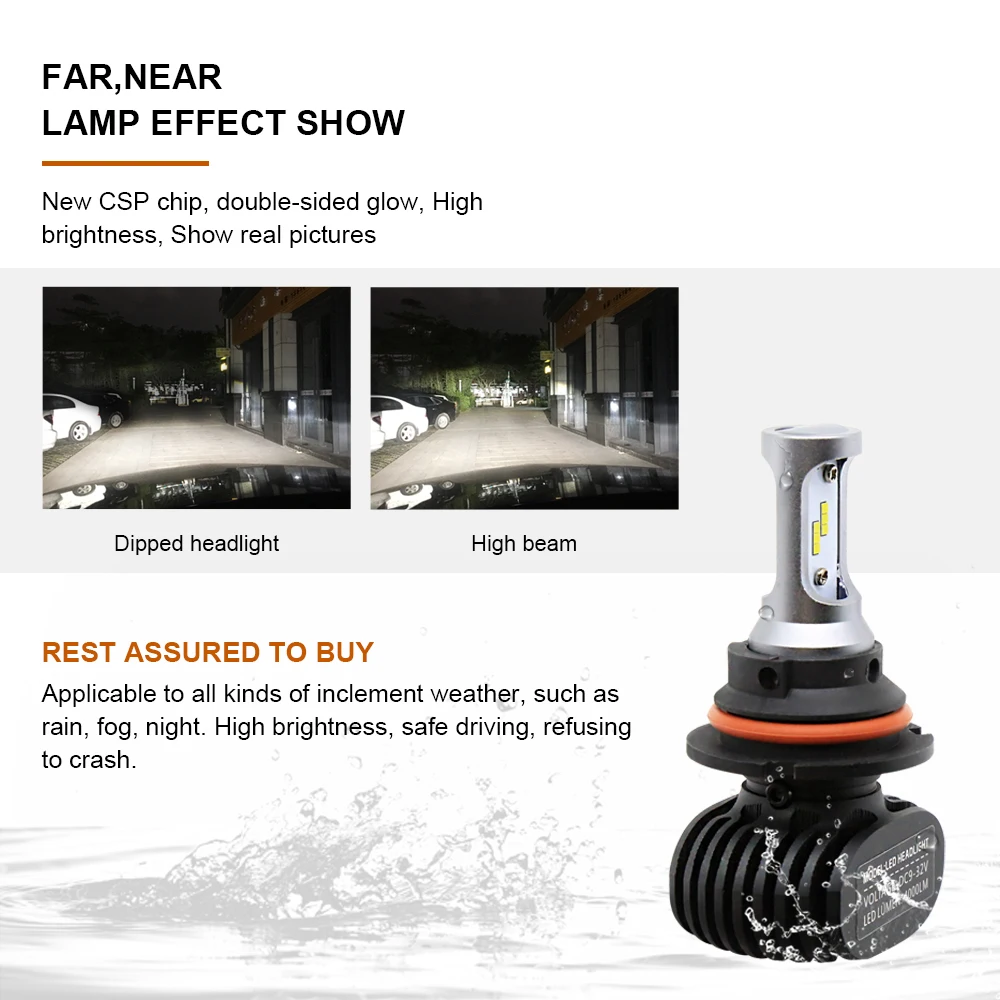 EURS 2pcs cost performance headlight H1 H7 H16 5202 H4 H13 H11 50W 4000LM 6500K S1 CSP led headlamp | Автомобили и мотоциклы