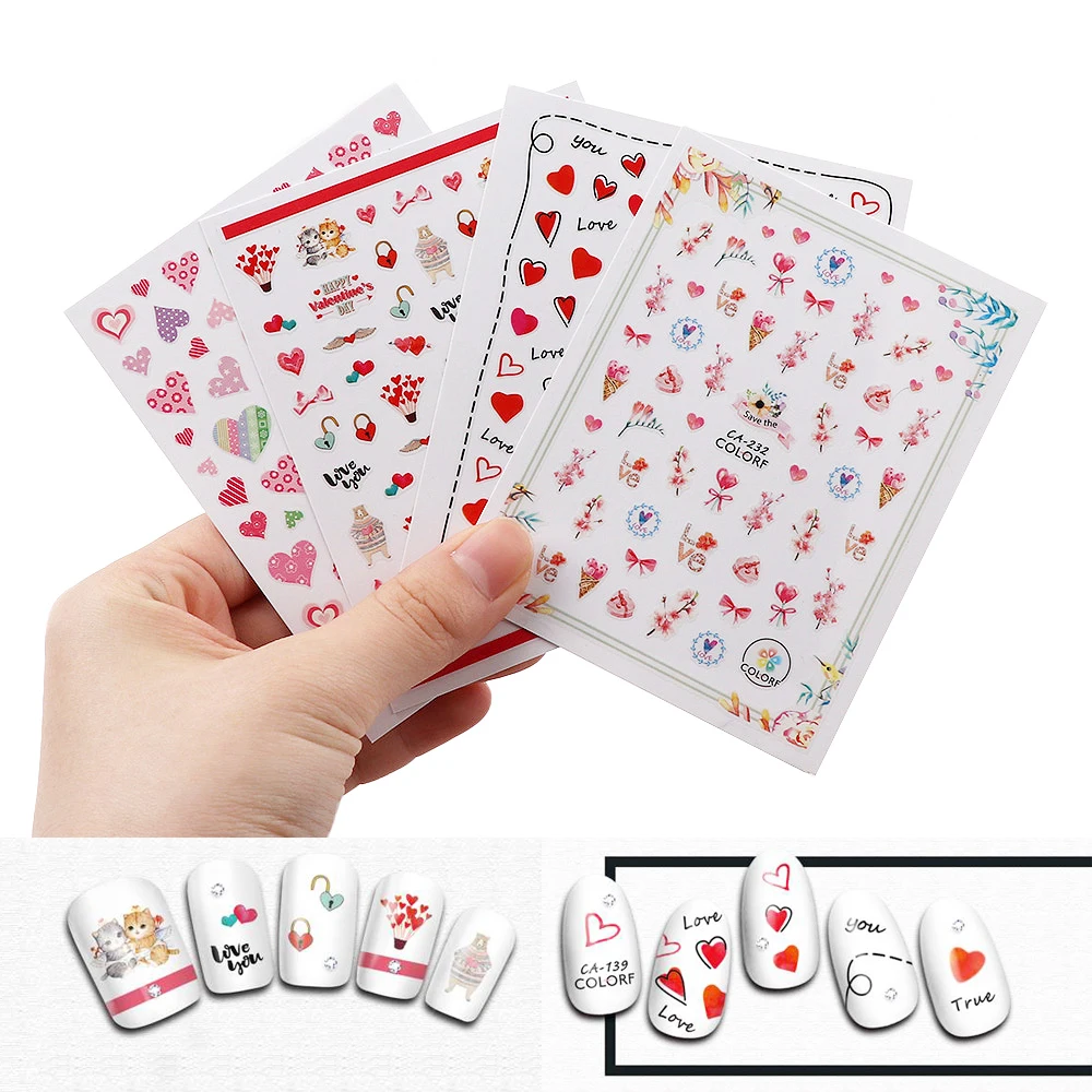 

Наклейки для дизайна ногтей, красочные наклейки, украшения для ногтей, инструменты, 1 шт.