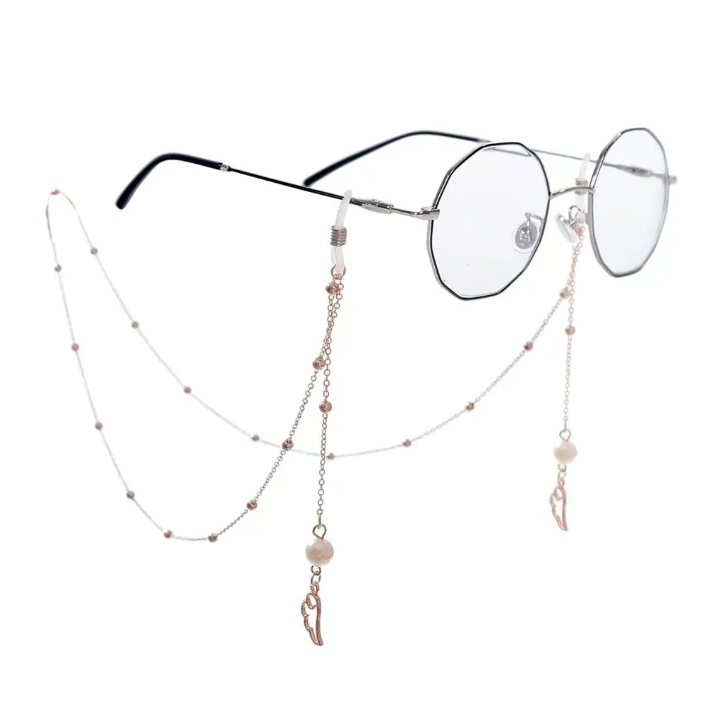 Новинка, женские солнцезащитные очки из цинкового сплава, шнур, Cuerda, Gafas, модная металлическая цепочка, Нескользящие Висячие очки, два цвета, опция - Цвет: A