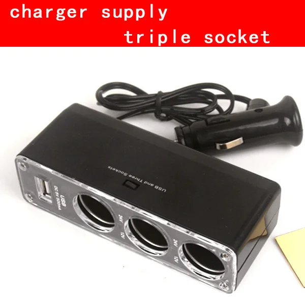 3-полосные автомобиль сигарета зажигалка три разветвитель DC 12 V / 24 тройной 1 к 3