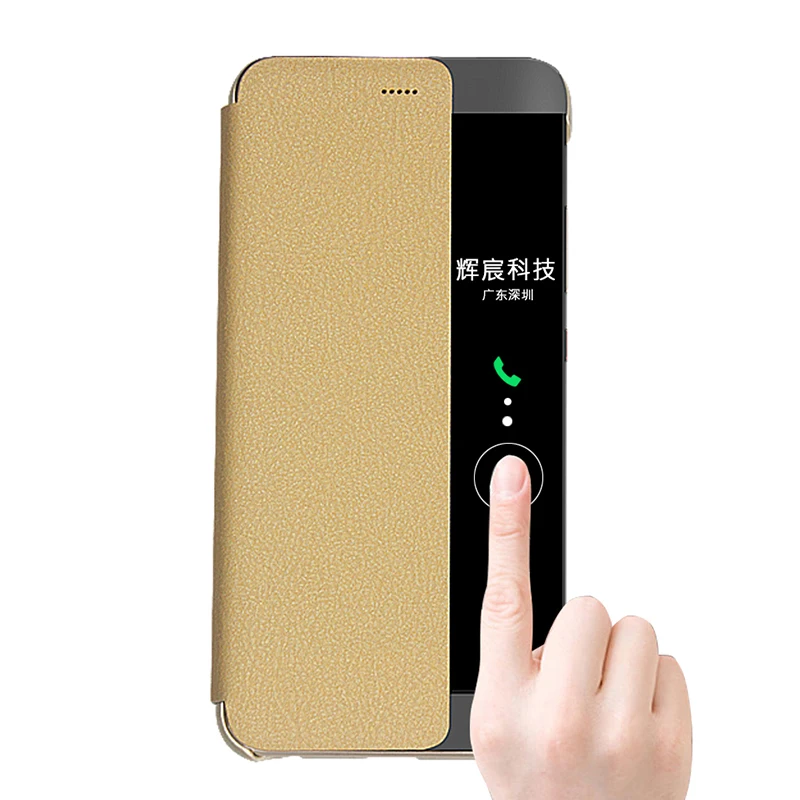 Для huawei P10 кожаный чехол флип Cenmaso для телефона Дисплей окна Fundas плюс Чехол Smart