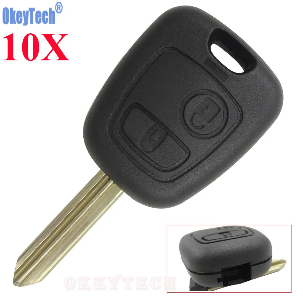 OkeyTech 10 шт./лот чехол для ключа с дистанционным управлением FOB 2 кнопки Citroen Xsara Picasso