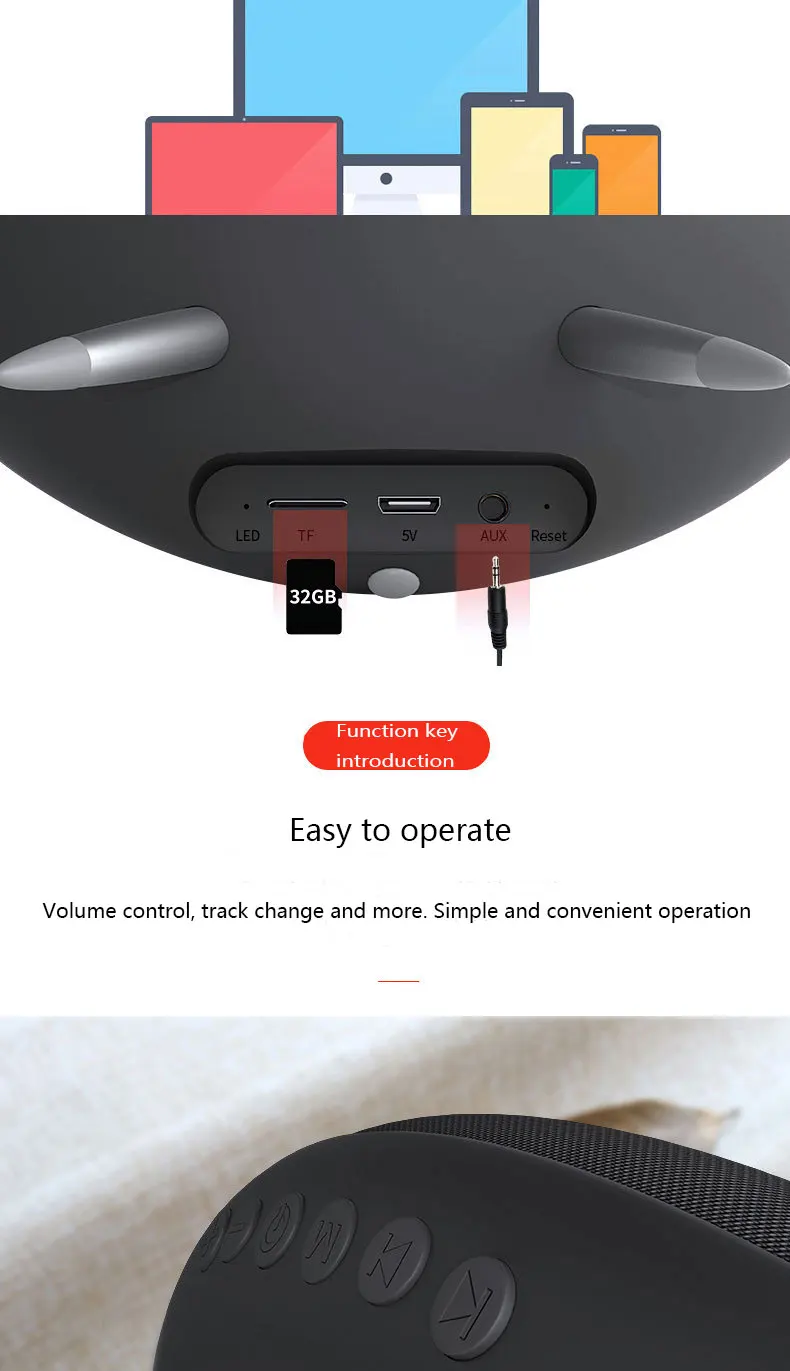 Jomanga Z6, пульт дистанционного управления, bluetooth, динамик, Мини Портативные Компьютерные колонки с будильником, экраном, для спальни, модный динамик