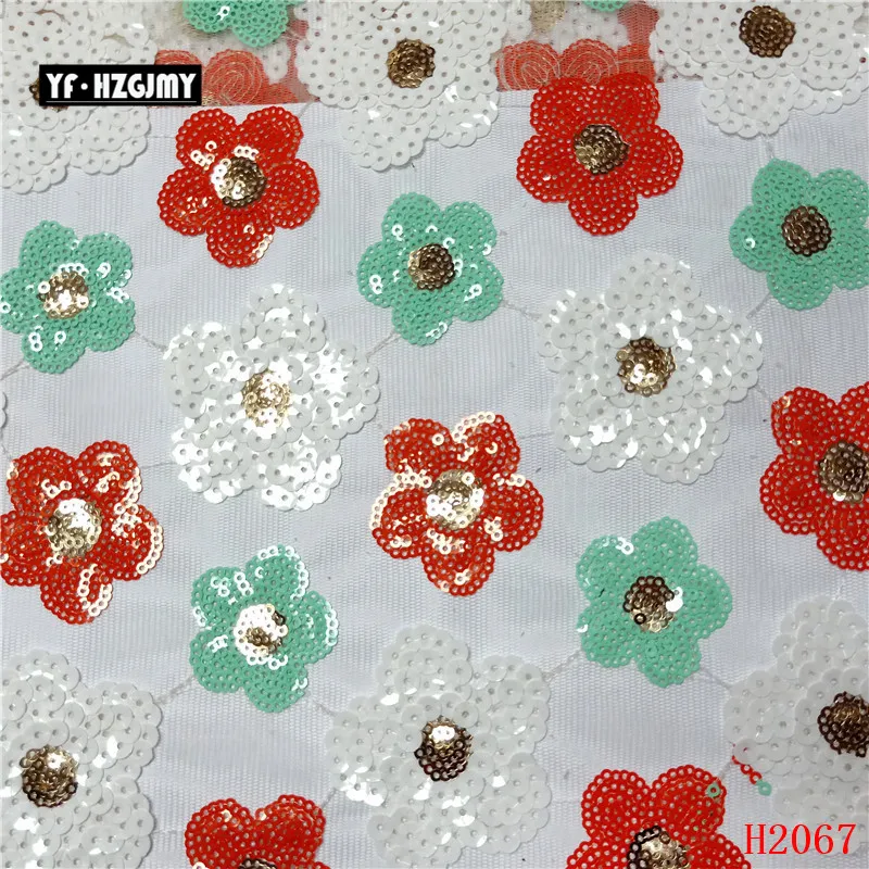 YF HZGJMY Hot selling 3D flowers sequins lace fabric material french net tulle high quality evening dress A2067-1 | Дом и сад
