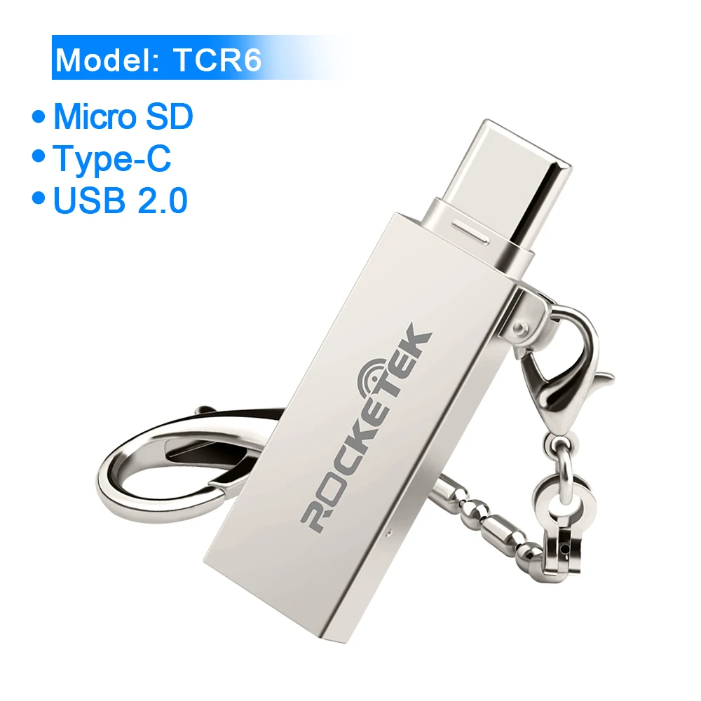 TCR6 Rocketek usb 2,0 3,0 считыватель карт памяти Тип c OTG android адаптер кардридер для micro SD/TF microsd ридеры ноутбук компьютер - Цвет: TCR6