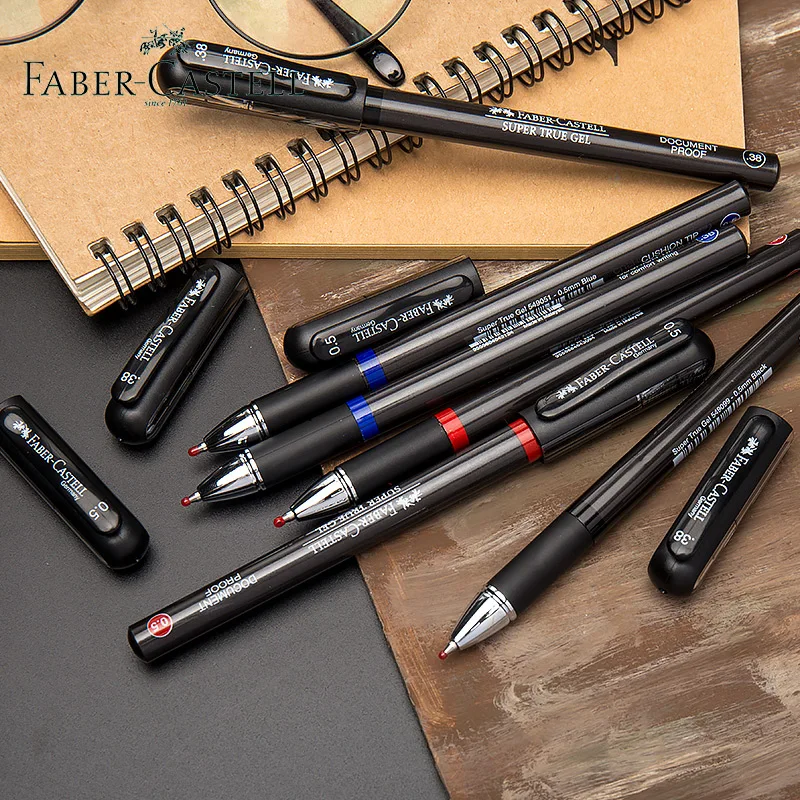5 шт. немецкая FABER-CASTELL супер настоящая гелевая ручка 0 38/0 мм черная