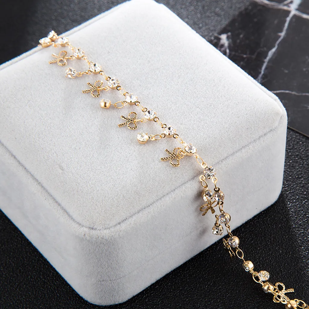 Trendy Simple Round Drop Butterfly Combined With Gold Anklet Bracelet Pendant Anklets 2019 For Women |