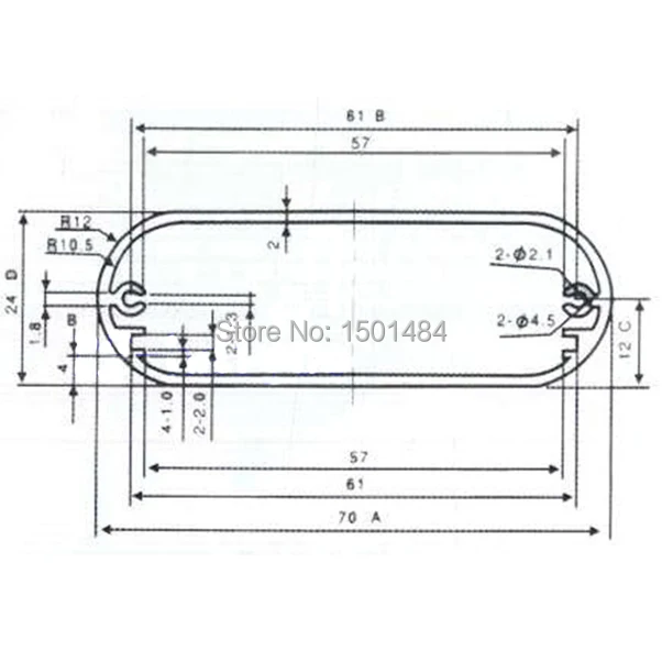 Алюминиевый футляр для проектов 24 (0 94 дюйма) X70 (2 75 x110мм (4 33 дюйма)(HXWXL) сделай