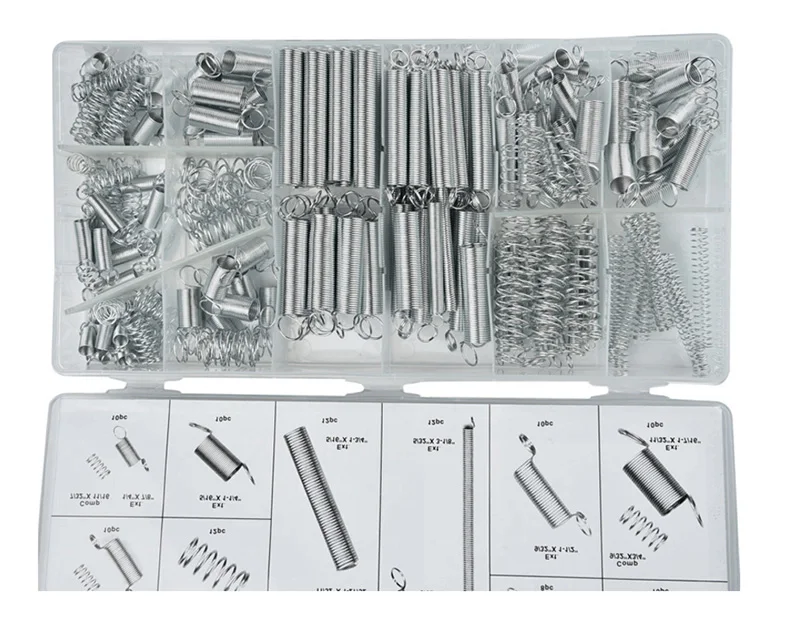 200Pcs Steel Spring Electrical Hardware Drum Extension Tension Springs Pressure Suit Metal Assortment Tool Set |