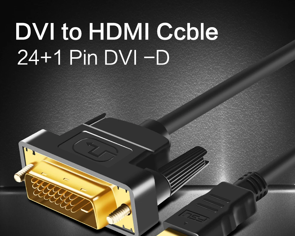 1080P кабель HDMI-DVI 24+ 1 pin адаптер позолоченный мужской-Мужской HDMI кабель для HD HDTV HD PC xbox 1 м 1,8 м 2 м 3 м 5 м
