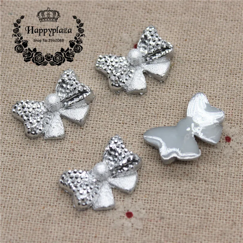 30 шт 15*21 мм Смола Золотой/Серебряный Gypsophila горный хрусталь бабочка Flatback Кабошон DIY
