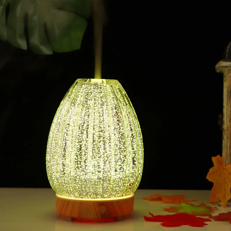 3D Led Ночник светильник увлажнитель воздуха стеклянная ваза Форма Арома эфирное