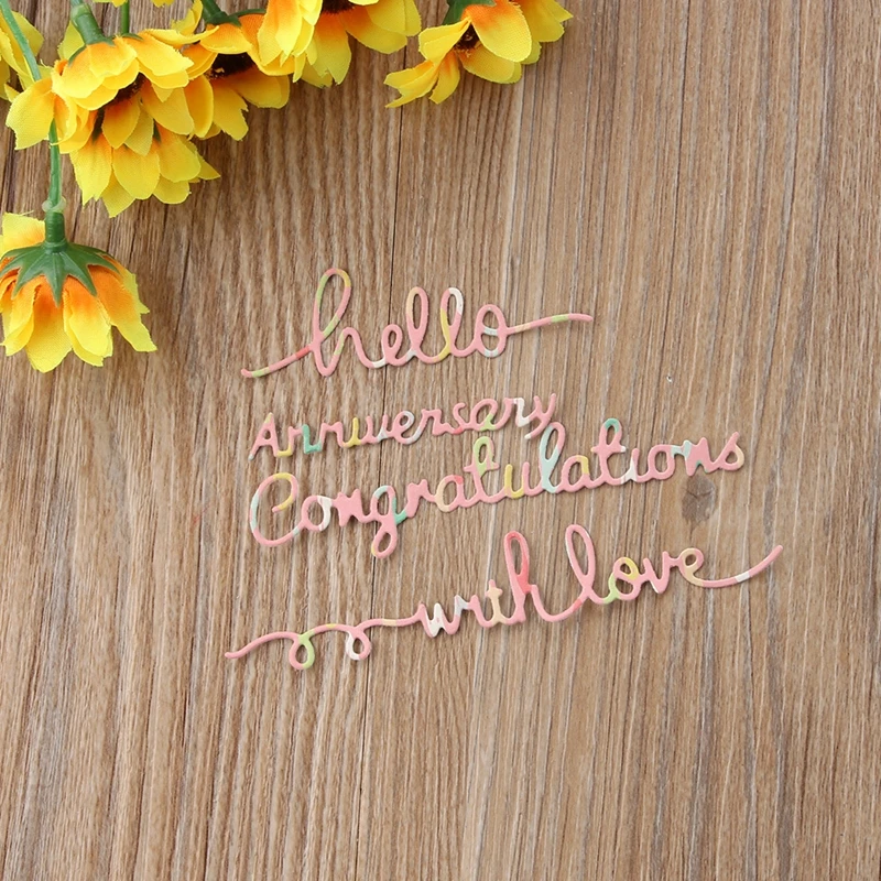 Love Hello поздравление металлические Вырубные штампы для DIY скрапбукинга фотоальбом бумажные открытки, декоративные поделки тиснение вырубки
