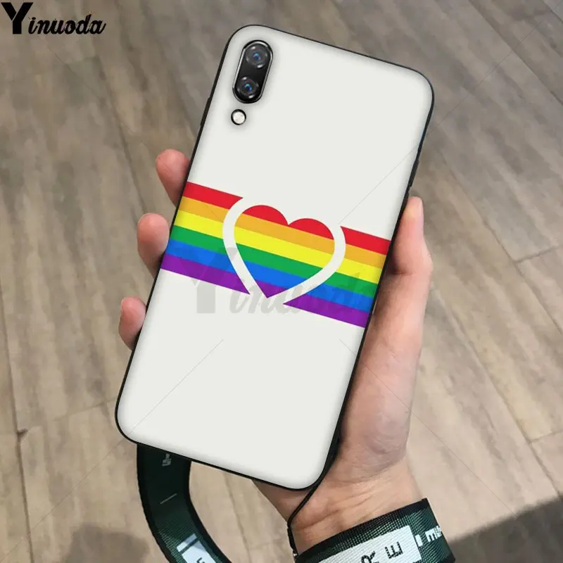 Yinuoda гей лесбиянок ЛГБТ Радуга Прайд черный чехол для телефона Huawei P20Lite P10 Plus Mate10Lite