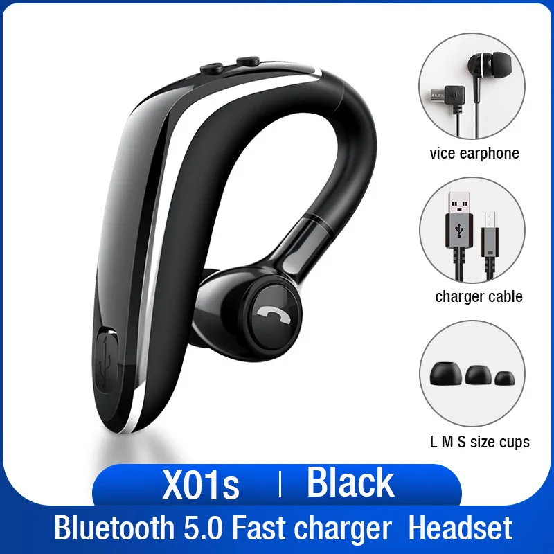 Lymoc Новые Bluetooth гарнитуры 5,0 наушники быстрое зарядное устройство тренировки 20 часов шумоподавление стерео HD микрофон для iPhone huawei Xiaomi - Цвет: X01s Black