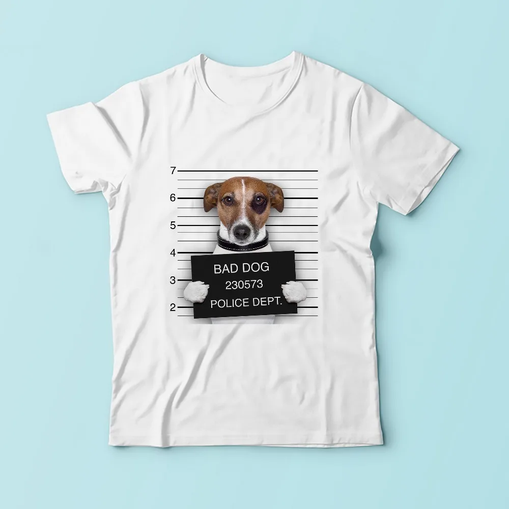 Милая забавная Мужская футболка с принтом bad dog Be receive Новинка лета 2018 белая