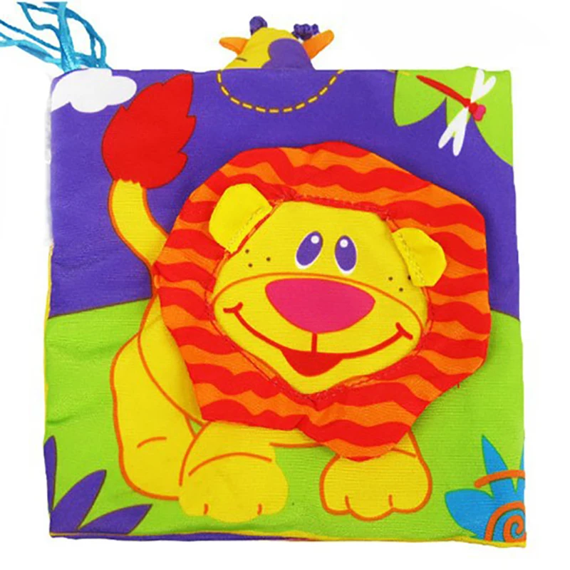 Игровой забор для малышей "Животные" с книгой из ткани, высокого качества, ярких цветовых узоров для новорожденных, мягкий, обучающий для детской кроватки.