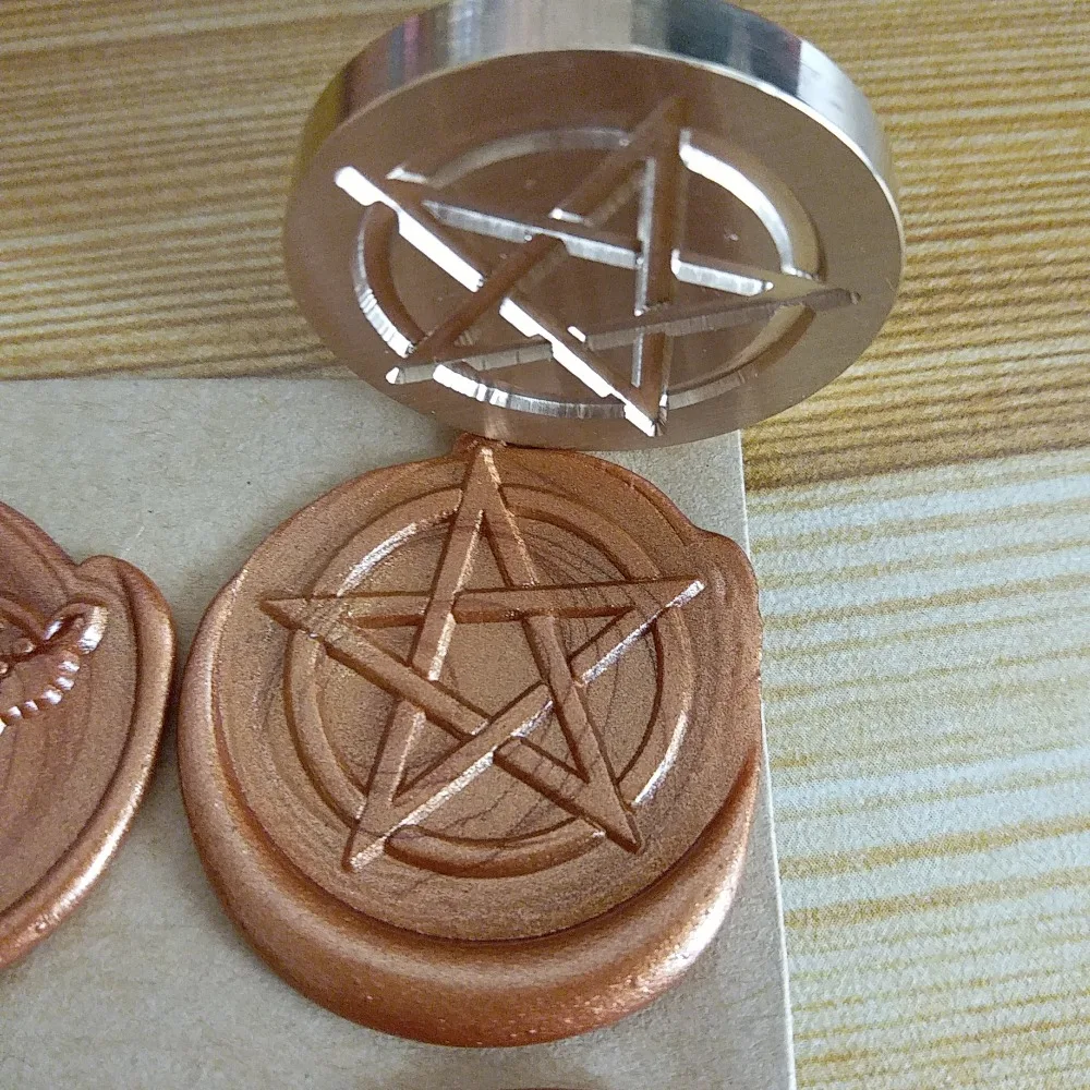 Пентаграмма пятиконечная звезда воск печать штамп, конверт печать DIY уплотнение воск штамп винтажный индивидуальный дизайн коробка набор деревянная металлическая ручка