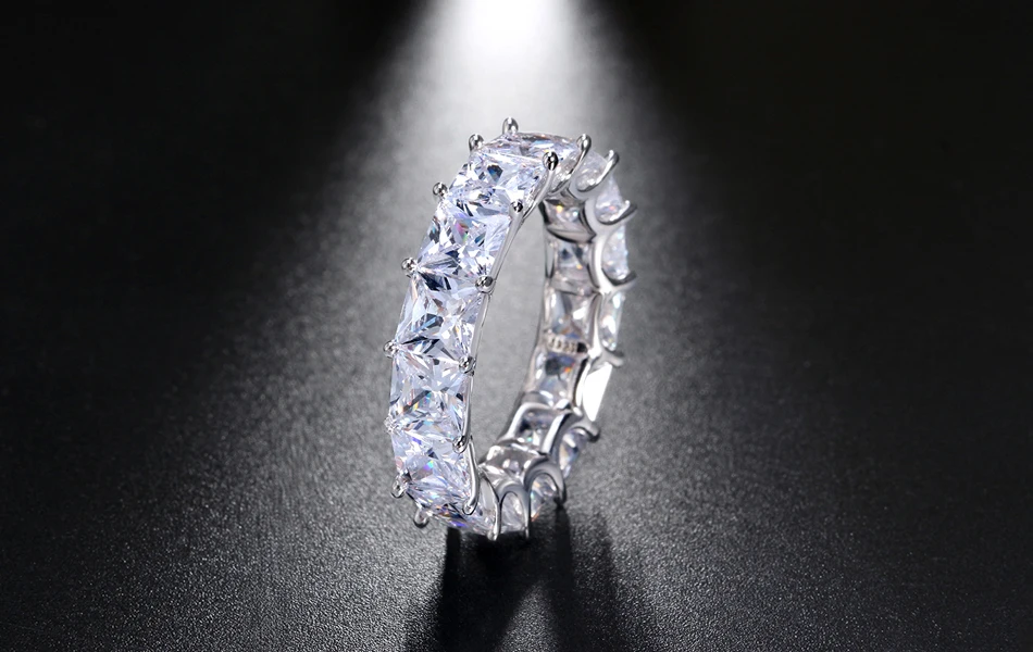 ORSA JEWELS реальные 925 пробы Серебряные кольца для Для женщин Для мужчин Обручение и обручальное AAA CZ модные праздничные ювелирные изделия SR48