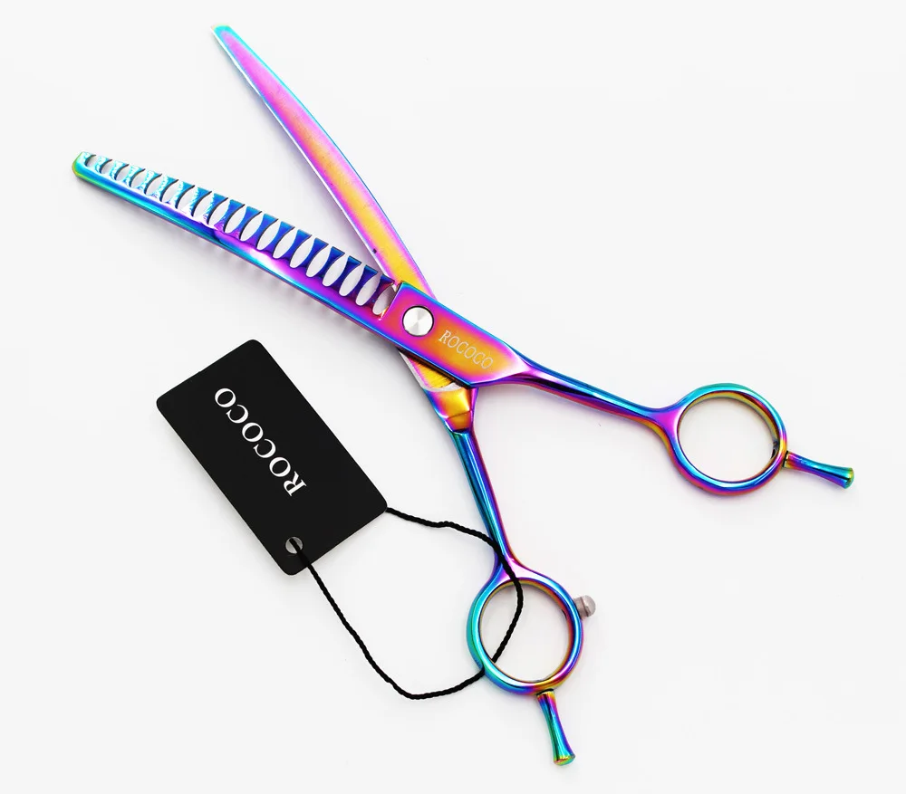 7 дюймовый 19 дюймов изогнутый для домашних животных собаки с сумкой ножниц|thinning