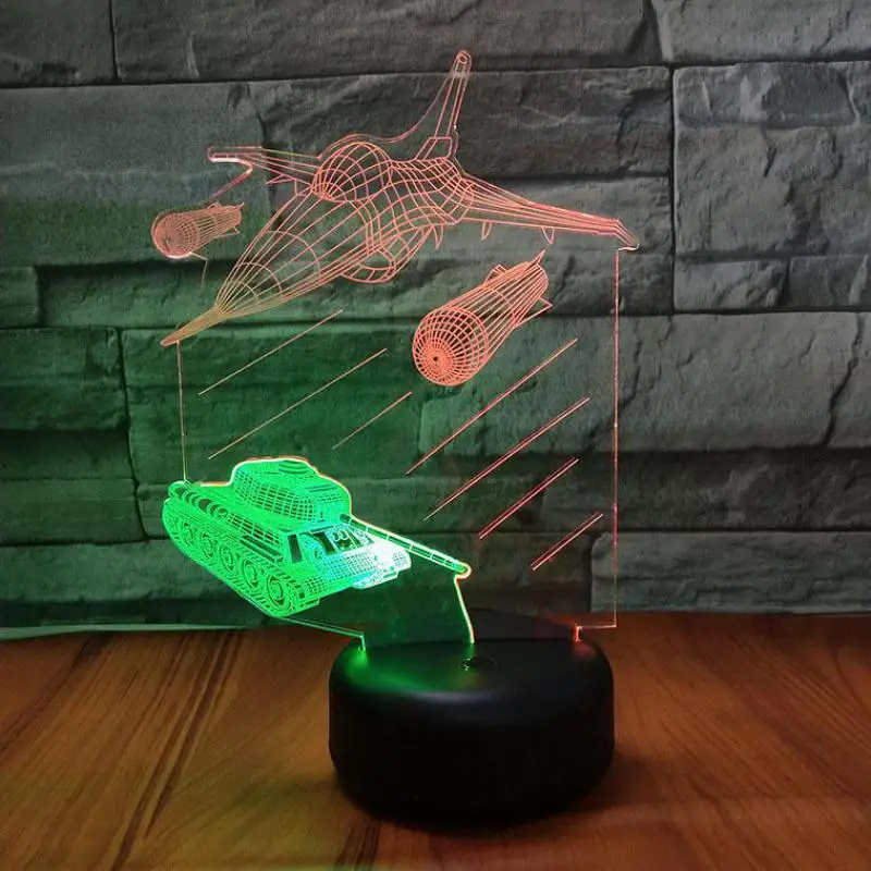 Тип резервуара 3d видение Ночной светильник творческий красочный сенсорная