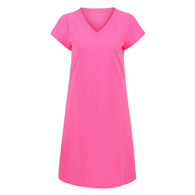 EaseHut Большой Размер Дамы Летнее Платье Этническая Весна Стиль Boho Feminino Vestidos Midi Повседневная Хлопковая Рубашка Платье Женское